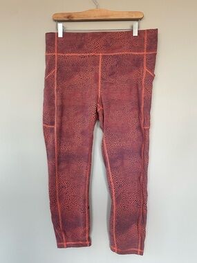 lululemon athletica Rust Orange and Dark Navy Printed High-Rise Leggings